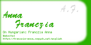 anna franczia business card